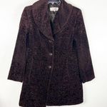 Calvin Klein Burgundy Textured Lined Trench Coat, Size Medium Photo 0