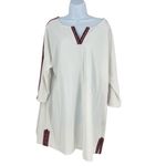 Soft Surroundings Avisa UPF swim coverup white notched neck embellished detail Photo 2