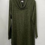 CAbi Solace Mini Knit Super Soft Dress Long Sleeve Cowl Neck Heather Green M Photo 0