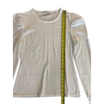 Rebecca Taylor Puff Shoulder Top Women's M Milk Crew Neck Pullover Long Sleeve Photo 3