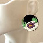 Laurel Burch “Garden Rose” Enamel Earrings Photo 1