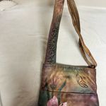 Anuschka Vintage  Artistic Floral Handmade Leather Crossbody Bag Photo 8