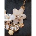 Women's Floral Statement Necklace With Gold Chain And Lobster Clasp Lock Jewelry Photo 3