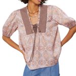Current Air  QUILT CONTRAST MOTIF TOP Deep Mauve Multi XS Photo 0