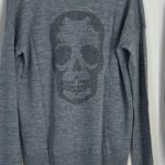 Zadig & Voltaire Skull Studded 100% Merino Wool Sweater Gray Grunge streetwear Photo 0
