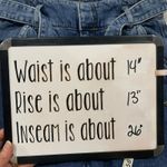 H&M Divided Size 2 Paper Bag Jeans High Rise Tapered Leg Self Tie Ridged Women’s Blue Photo 11