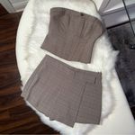 ZARA  Plaid Bustier Top in Brown Glen Check Photo 5