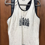 Lazy One Cream and Black Sleep Tank Top Size XL Photo 0