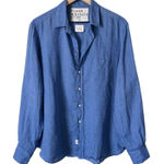 Frank & Eileen Eileen Relaxed Button-Up Italian Classic Linen Shirt Blue Size L Photo 0