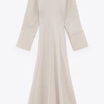 ZARA NWT  Bloggers Fav Voluminous Cream Midi Dress Photo 3