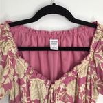 Melrose and Market  Women Dress S Pink Tan Paisley Tie Front Boho Dainty Photo 1