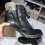 Steve Madden Comfort Women SZ 9 Faux Fur Lined Ankle Booties Black Block Heeled Photo 4