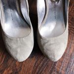 Giuseppe Zanotti • grey suede platform pumps heels ankle strap cone heel silver Photo 3