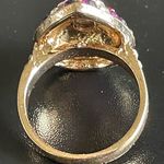 Water drop purple crystal CZ gold plated ring size 7.5 Photo 3