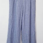 Land' n Sea Stripes Linen Blend Straight Leg Pants White and Blue Size M Photo 0