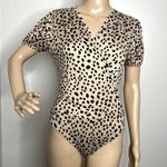 Lulus Feel Fierce Tan Cheetah Print Puff Sleeve Bodysuit Photo 0