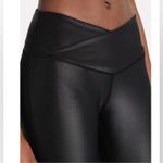We Wore What  Active Splice Cire Shiny Black Leggings NWT Size M Photo 2