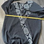 Knox Rose Shirt Womens Medium Boho Wrap Blouse Wide Bell Sleeves Blue Photo 5