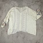 Johnny Was Embroidered Blouse Bohemian Tunic Western Top Cream Sz M Aztec Boxy Photo 2