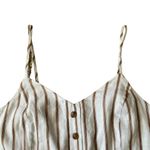 Love Crazy women's medium brown and white striped v-neck lined casual romper Photo 7