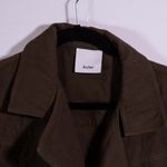 Acler Walter Cotton Linen Button Front Collared Sleeveless Mini Dress Brown 2 Photo 1