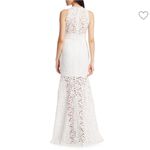 Monique Lhuillier Sheer Lace Slit Gown White 4 NWT Bridal Rehearsal Formal Lace Photo 2