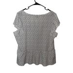 SheIn Plus Confetti Heart Print Ruffle Sleeve Peplum Blouse Size XL Photo 3