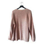 AnnieWear Pink Knit Sweater “Hello” Graphic Pullover Rainbow Letters Size XL Photo 8