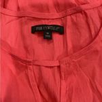 For Cynthia  Linen Blend Asymmetrical Mesh Hem Sleeveless Midi Maxi Dress Coral M Photo 7