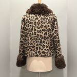 Le lis  Cheetah animal print Faux Fur cropped button jacket size Medium NWT Photo 4