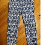 Ann Taylor Carnegie Crop Royal Blue/white Ikat Print Pants Summer Resort Wear 4 Photo 0