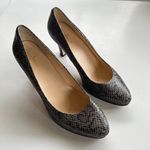 Cole Haan Grey Leather SnakeSkin Print Platform He Photo 1