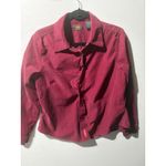 Route 66 Vintage Corduroy Button Up Shirt Women's Extra Large Red Embroidered Long Sleeve Photo 1