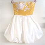 Betsey Johnson Evening Yellow & With Breaded with Embroidery Formal Dress D41 Photo 2