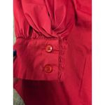 Chico's  Dark Solid Red Button Front Long Sleeve Blouse Shirt Size 3 - XL 16/18 Photo 4