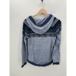 Artesania Sweater Women Small Alpaca Blend Hooded Aztec Fair Isle Pullover Blue Photo 1