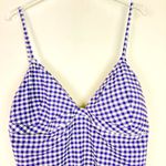 J.Crew Plunge One-Piece Swimsuit in Gingham Purple Plus Size 22 EUC Photo 1