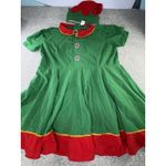 Women's Elf Costume Dress W/ Hat 3X Green Red Gold Trim Christmas Outfit NWT Photo 1