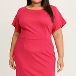 Eloquii  Dress Women’s size 22 Pink Midi Stretch Comfort Party Office Career Date Photo 0