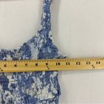 Olivaceous  Floral Print Smocked Cropped Top Size M Blue White Photo 3