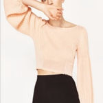 ZARA  Light Peach Knit Cropped Sweater Top Photo 0