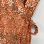 Sage The Label Orange Floral Ruffled Mini Wrap Dress Womens XS Boho Cottage Photo 4
