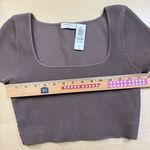 Babaton Aritzia Sculpt Knit Squareneck Deep Taupe Crop Top Womens Large Photo 6