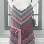 Rachel Roy Finn Metallic Striped Maxi Dress in Pink Grey, Size L New w/Tag Photo 7
