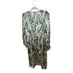 Anany Green and Cream Abstract Silk Dress M Size M Photo 3