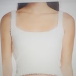 SKIMS  Women's White Fuzzy Knit Tank Size L/XL Photo 0