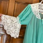 Vintage Sheba Originals Robe Palm Springs Light Green Lace Size Small Photo 2