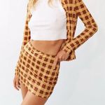 With Jean  Miles Plaid Mini Skirt In Cher Yellow Size XS Photo 4