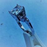 Princess Cut Size 8 Sterling Silver Ring Photo 0