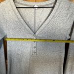 Old Navy Woman's Long Sleeve Light Gray V Neck 1/4 Button Dress Size Large Photo 9